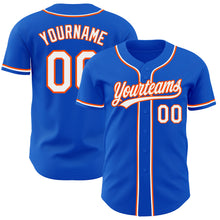 Загрузить изображение в средство просмотра галереи, Custom Thunder Blue White-Orange Authentic Baseball Jersey