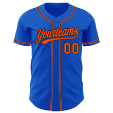 Загрузить изображение в средство просмотра галереи, Custom Thunder Blue Orange-Black Authentic Baseball Jersey
