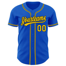 Загрузить изображение в средство просмотра галереи, Custom Thunder Blue Yellow-Black Authentic Baseball Jersey