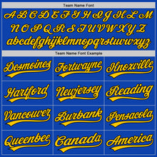 Загрузить изображение в средство просмотра галереи, Custom Thunder Blue Yellow-Black Authentic Baseball Jersey