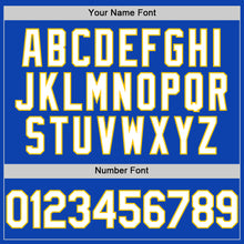 Загрузить изображение в средство просмотра галереи, Custom Thunder Blue White-Yellow Authentic Baseball Jersey