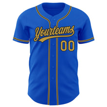 Загрузить изображение в средство просмотра галереи, Custom Thunder Blue Old Gold-Black Authentic Baseball Jersey