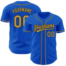 Загрузить изображение в средство просмотра галереи, Custom Thunder Blue Old Gold-Black Authentic Baseball Jersey