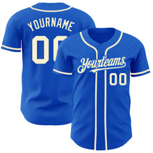 Load image into Gallery viewer, Custom Thunder Blue Cream Authentic Baseball Jersey
