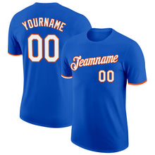 Load image into Gallery viewer, Custom Thunder Blue White-Orange Performance T-Shirt