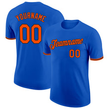 Load image into Gallery viewer, Custom Thunder Blue Orange-Black Performance T-Shirt