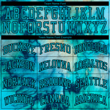 Laden Sie das Bild in den Galerie-Viewer, Custom Tie Dye Teal-Black 3D Authentic Baseball Jersey