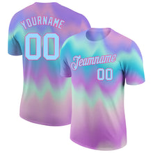 Charger l'image dans la galerie, Custom Tie Dye Light Blue-Pink 3D Performance T-Shirt