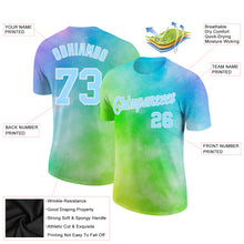 Laden Sie das Bild in den Galerie-Viewer, Custom Tie Dye Light Blue-White 3D Rainbow Performance T-Shirt