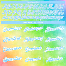 Laden Sie das Bild in den Galerie-Viewer, Custom Tie Dye Light Blue-White 3D Rainbow Performance T-Shirt