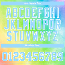 Laden Sie das Bild in den Galerie-Viewer, Custom Tie Dye Light Blue-White 3D Rainbow Performance T-Shirt