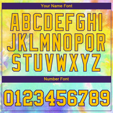 Laden Sie das Bild in den Galerie-Viewer, Custom Tie Dye Gold-Purple 3D Performance T-Shirt