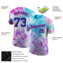 Загрузить изображение в средство просмотра галереи, Custom Tie Dye Royal-Pink 3D Performance T-Shirt