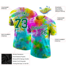 Загрузить изображение в средство просмотра галереи, Custom Tie Dye Kelly Green-White 3D Performance T-Shirt