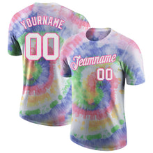 Charger l'image dans la galerie, Custom Tie Dye White-Pink 3D Performance T-Shirt