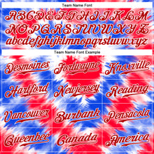 Laden Sie das Bild in den Galerie-Viewer, Custom Tie Dye Royal-Red 3D American Flag Authentic Baseball Jersey