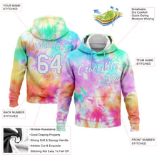 Загрузить изображение в средство просмотра галереи, Custom Stitched Tie Dye White-Light Blue 3D Rainbow Sports Pullover Sweatshirt Hoodie