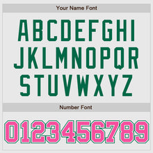 Laden Sie das Bild in den Galerie-Viewer, Custom White Pink-Kelly Green Authentic Two Tone Baseball Jersey