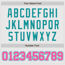 Laden Sie das Bild in den Galerie-Viewer, Custom White Pink-Teal Authentic Two Tone Baseball Jersey