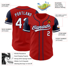 Load image into Gallery viewer, Custom Red White-Navy Authentic Two Tone Baseball Jersey