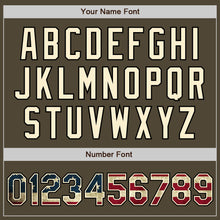 Загрузить изображение в средство просмотра галереи, Custom Olive Vintage USA Flag Black-Cream Authentic Salute To Service Two Tone Baseball Jersey