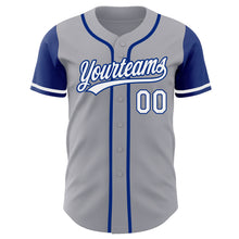Load image into Gallery viewer, Custom Gray White-Royal Authentic Two Tone Baseball Jersey