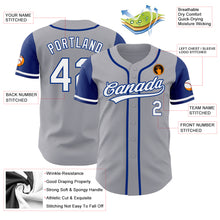 Load image into Gallery viewer, Custom Gray White-Royal Authentic Two Tone Baseball Jersey