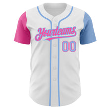 Загрузить изображение в средство просмотра галереи, Custom White Light Blue-Pink Authentic Two Tone Baseball Jersey
