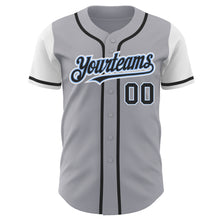 Загрузить изображение в средство просмотра галереи, Custom Gray Black-Light Blue Authentic Two Tone Baseball Jersey