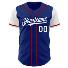 Загрузить изображение в средство просмотра галереи, Custom Royal White-Red Authentic Two Tone Baseball Jersey
