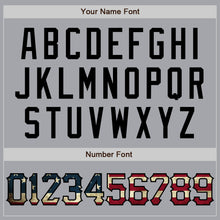 Загрузить изображение в средство просмотра галереи, Custom Gray Vintage USA Flag Royal-Black Authentic Two Tone Baseball Jersey