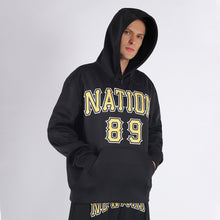 Load image into Gallery viewer, Custom Stitched Black Gold-White Sports Pullover Sweatshirt Hoodie
