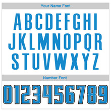 Загрузить изображение в средство просмотра галереи, Custom White Blue-Black Authentic Throwback Basketball Jersey