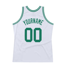 Загрузить изображение в средство просмотра галереи, Custom White Kelly Green Authentic Throwback Basketball Jersey