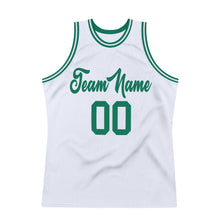 Загрузить изображение в средство просмотра галереи, Custom White Kelly Green Authentic Throwback Basketball Jersey