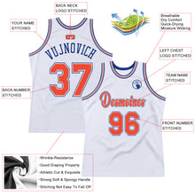 Загрузить изображение в средство просмотра галереи, Custom White Orange-Royal Authentic Throwback Basketball Jersey
