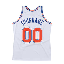 Загрузить изображение в средство просмотра галереи, Custom White Orange-Royal Authentic Throwback Basketball Jersey