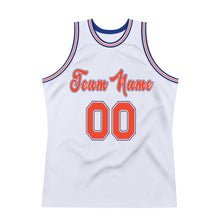 Загрузить изображение в средство просмотра галереи, Custom White Orange-Royal Authentic Throwback Basketball Jersey