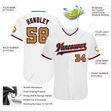 Laden Sie das Bild in den Galerie-Viewer, Custom White Old Gold-Navy Authentic Baseball Jersey