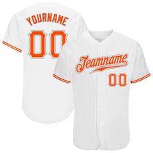 Загрузить изображение в средство просмотра галереи, Custom White Orange-Gray Authentic Baseball Jersey
