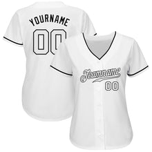 Laden Sie das Bild in den Galerie-Viewer, Custom White White-Black Authentic Baseball Jersey