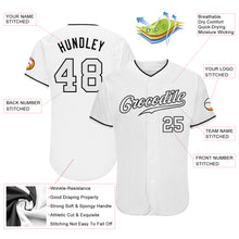 Laden Sie das Bild in den Galerie-Viewer, Custom White White-Black Authentic Baseball Jersey