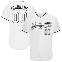 Laden Sie das Bild in den Galerie-Viewer, Custom White White-Black Authentic Baseball Jersey