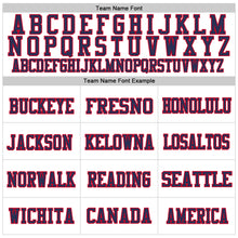 Laden Sie das Bild in den Galerie-Viewer, Custom White Navy-Red Mesh Authentic Throwback Football Jersey