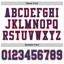 Laden Sie das Bild in den Galerie-Viewer, Custom White Navy-Red Mesh Authentic Throwback Football Jersey