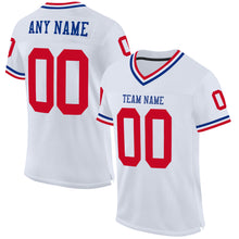 Загрузить изображение в средство просмотра галереи, Custom White Red-Royal Mesh Authentic Throwback Football Jersey