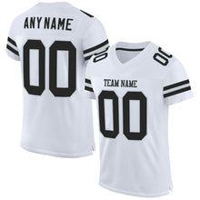 Laden Sie das Bild in den Galerie-Viewer, Custom White Black-Silver Mesh Authentic Football Jersey