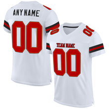 Laden Sie das Bild in den Galerie-Viewer, Custom White Red-Black Mesh Authentic Football Jersey