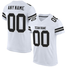 Load image into Gallery viewer, Custom White Black-Gray Mesh Authentic Football Jersey