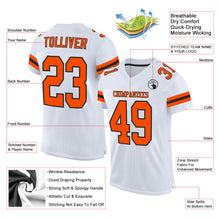 Charger l'image dans la galerie, Custom White Orange-Black Mesh Authentic Football Jersey